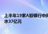 上半年19家A股银行中间业务收入下滑，中国银行该业务缩水37亿元