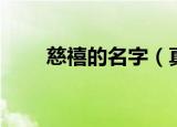 慈禧的名字（真名叫叶赫那拉杏贞）