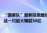 “国家队”最新投资路线图一览！连续6年持仓股同步出炉，这一只股大赚超50亿
