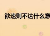 欲速则不达什么意思（欲速则不达指什么）
