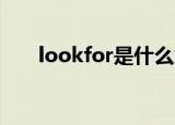 lookfor是什么意思（look for用法）