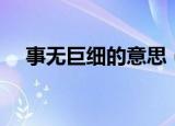事无巨细的意思（事无巨细是什么意思）