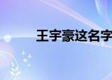 王宇豪这名字打多少分（王宇豪）