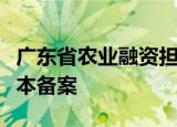 广东省农业融资担保有限责任公司增加注册资本备案