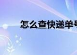 怎么查快递单号（如何查快递单号）
