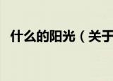什么的阳光（关于形容阳光的词语有哪些）