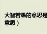 大智若愚的意思是不是从表面看（大智若愚的意思）