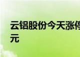 云铝股份今天涨停 两机构合计净买入1.25亿元