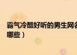 霸气冷酷好听的男生网名大全（霸气冷酷好听的男生网名有哪些）