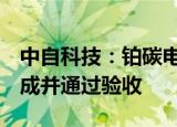 中自科技：铂碳电催化剂生产线已于7月初建成并通过验收
