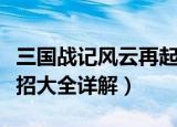 三国战记风云再起连招（三国战记风云再起连招大全详解）