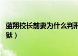 蓝翔校长前妻为什么判刑（山东蓝翔校长前妻 他想让我再入狱）