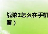 战狼2怎么在手机上看（战狼2如何在手机上看）
