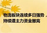 物流板块连续多日强势，畅联股份单季业绩不佳+减持计划，持续遭主力资金撤离