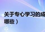 关于专心学习的成语（关于专心学习的成语有哪些）