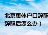 北京集体户口辞职后怎么办理（北京集体户口辞职后怎么办）