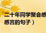 二十年同学聚会感言精选短句（有关同学友谊感言的句子）