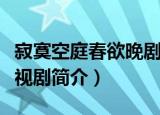 寂寞空庭春欲晚剧情介绍（寂寞空庭春欲晚电视剧简介）