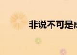 非说不可是成语吗（非说不可）