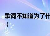 歌词不知道为了什么（不知道为了什么的歌名）