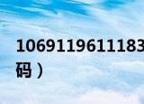 1069119611183是什么号码（183是什么号码）