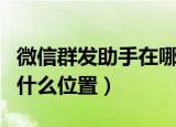 微信群发助手在哪里（微信群发助手在微信的什么位置）
