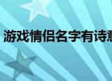 游戏情侣名字有诗意的（好听的情侣游戏名）