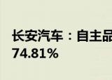 长安汽车：自主品牌新能源8月销量同比增加74.81%