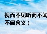 视而不见听而不闻是什么意思（视而不见听而不闻含义）