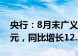 央行：8月末广义货币(M2)余额259.51万亿元，同比增长12.2%