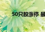 50只股涨停 最大封单资金4.14亿元