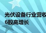 光伏设备行业营收增速创十年新高 机构预测26股高增长