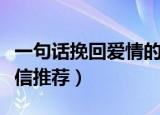 一句话挽回爱情的短信（一句话挽回爱情的短信推荐）