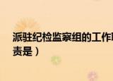 派驻纪检监察组的工作职责有哪些?（纪委派驻纪检组的职责是）