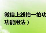 微信上线拍一拍功能怎么用（微信上线拍一拍功能用法）
