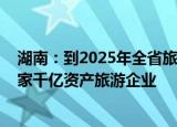 湖南：到2025年全省旅游总收入达到1.1万亿元以上 培育1家千亿资产旅游企业