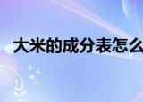 大米的成分表怎么区分好坏（大米的成分）