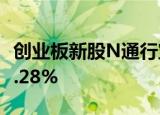创业板新股N通行宝首日涨10.49% 换手率61.28%