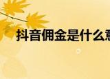 抖音佣金是什么意思（佣金是什么意思）