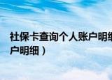 社保卡查询个人账户明细珠海（珠海社保卡如何查询个人账户明细）