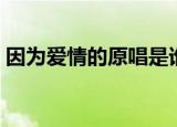因为爱情的原唱是谁（因为爱情的原唱介绍）