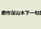 愿作深山木下一句是什么（愿作深山木原文）