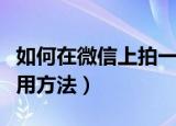 如何在微信上拍一拍并说话（微信拍一拍的使用方法）