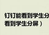 钉钉能看到学生分屏吗（钉钉老师可以不可以看到学生分屏）
