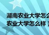 湖南农业大学怎么样 在全国排名多少（湖南农业大学怎么样）