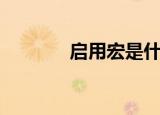 启用宏是什么意思（启用宏）