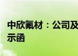 中欣氟材：公司及相关人员收到浙江证监局警示函