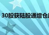 30股获陆股通增仓超30% 丽人丽妆增幅最大