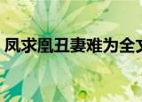 凤求凰丑妻难为全文阅读（凤求凰丑妻难为）