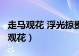 走马观花 浮光掠影 浅尝辄止 蜻蜓点水（走马观花）